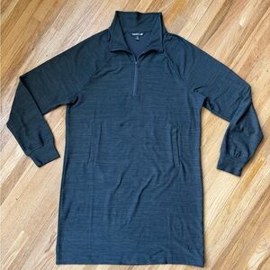 Toad&Co Dark Gray Quarter-Zip Pullover Dress